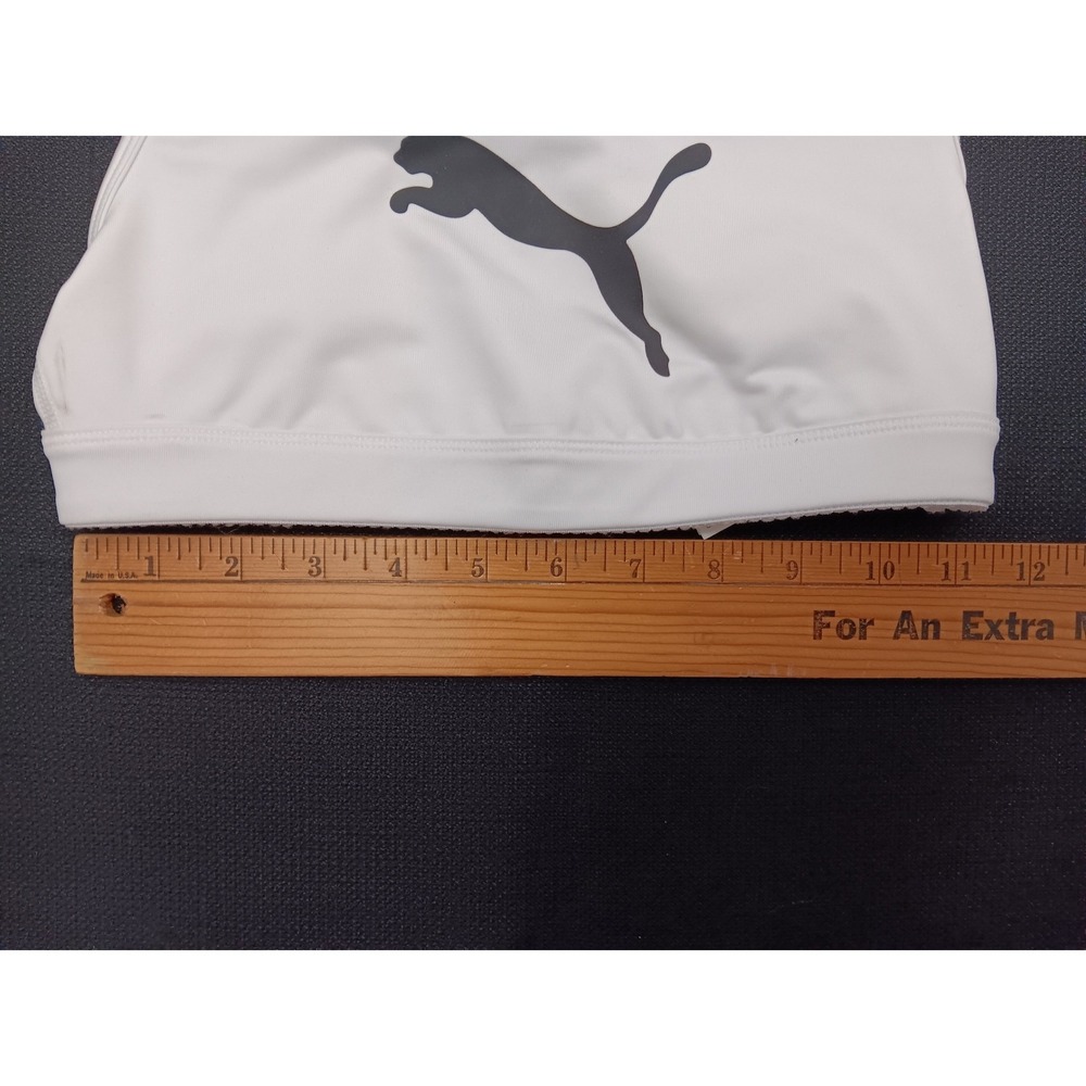 Puma Mid Impact 4Keeps Sports Bra White Black XS 521435 52 NWT X Small Workout - Picture 4 of 16